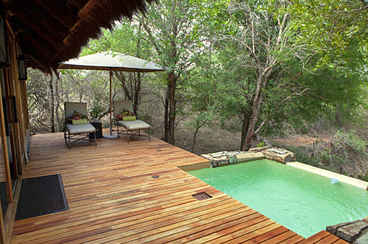 Deck view plunge pool Luxury Suites Camp Jabulani Kapama Greater Kruger