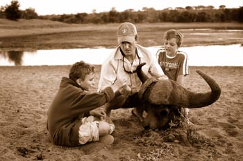 Children In the bush learning